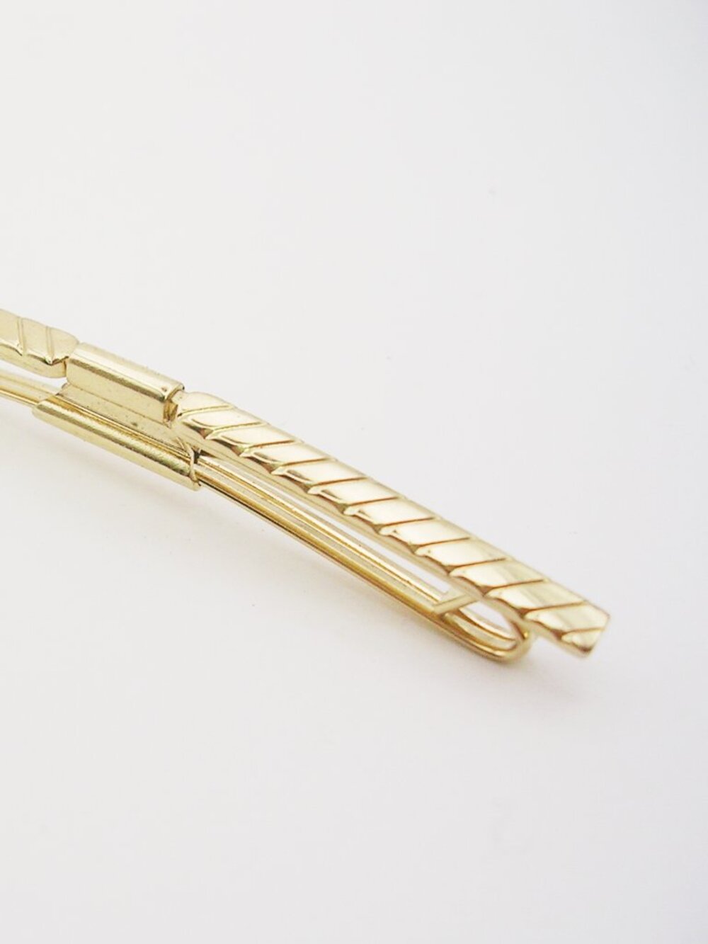 Vintage Collar Clip Bar gold tone slide on classic Formal Soft Collar Holder